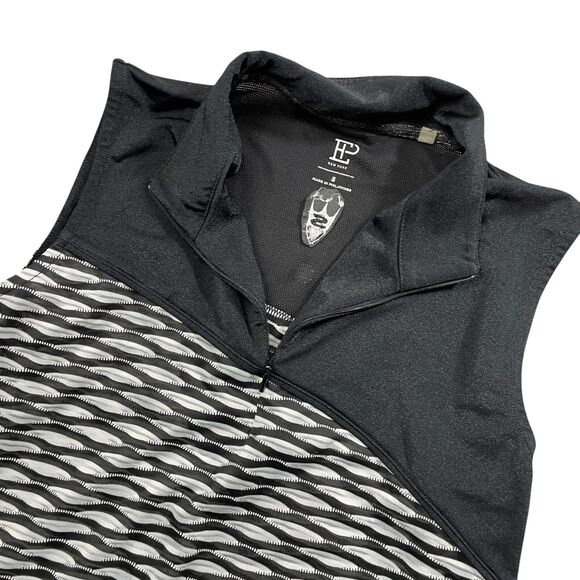 EP Pro Black White Small 1/4 Zip Polo Sleeveless Polyester Tennis Golf *READ* - Picture 2 of 6